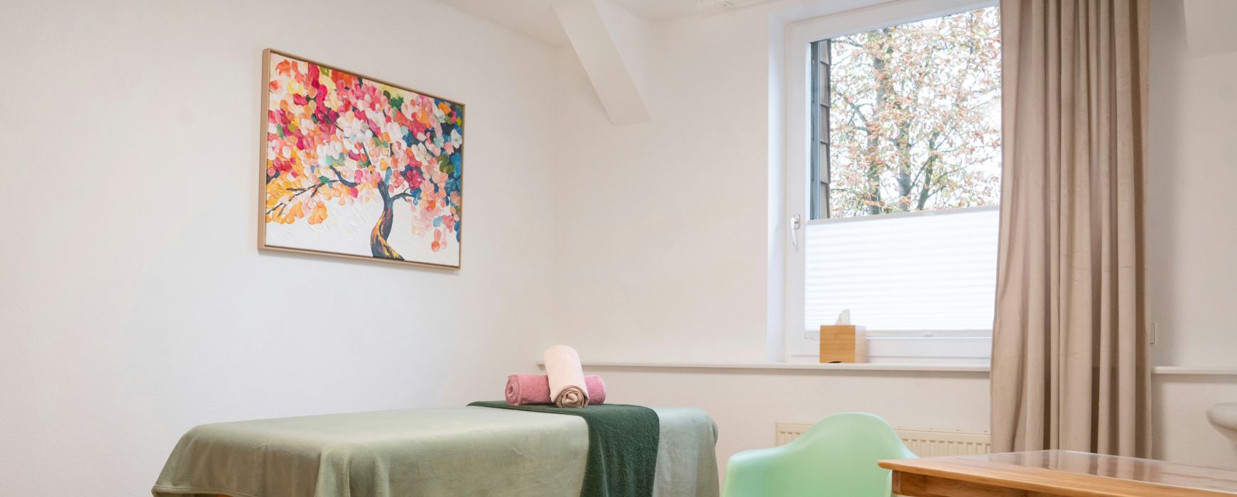 Blick in den Behandlungsraum der Kinderosteopahtie Praxis in Überlingen